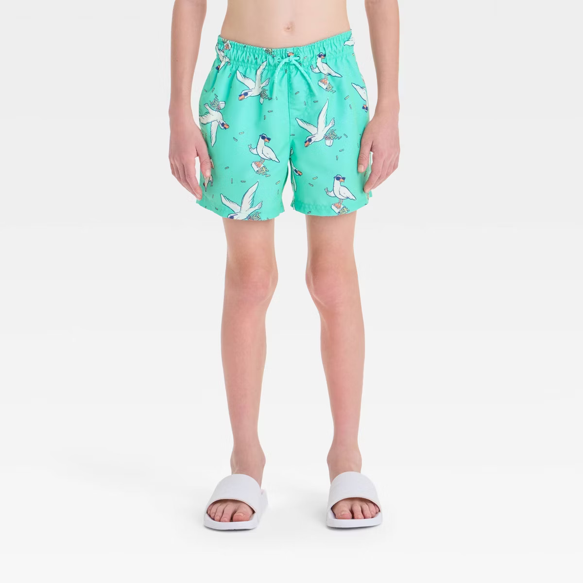 Boys' Bird Printed Swim Shorts - Cat & Jack™ Aqua Green | Target