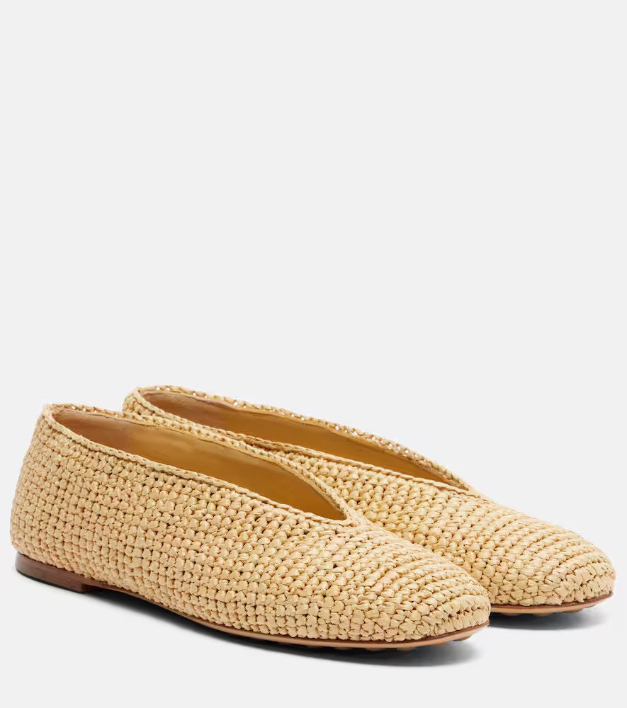 Bottega Veneta Rosa raffia ballet flats | Mytheresa (US/CA)