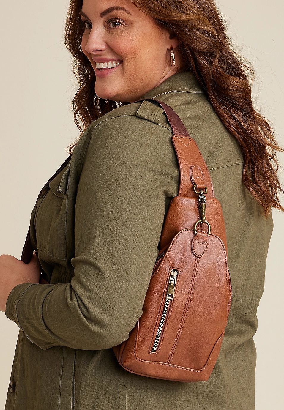 Faux Leather Sling Bag | Maurices