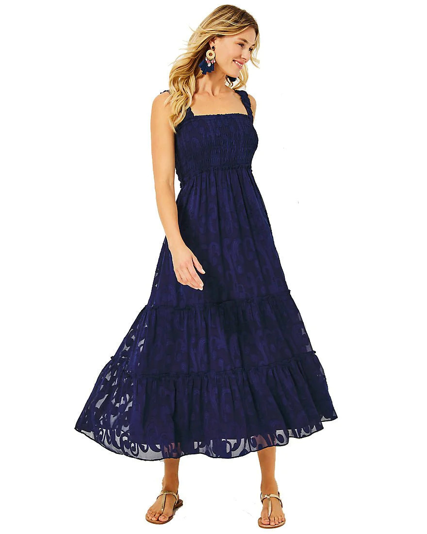 Hadly Smocked Maxi Dress | Splash of Pink - A Lilly Pulitzer Store