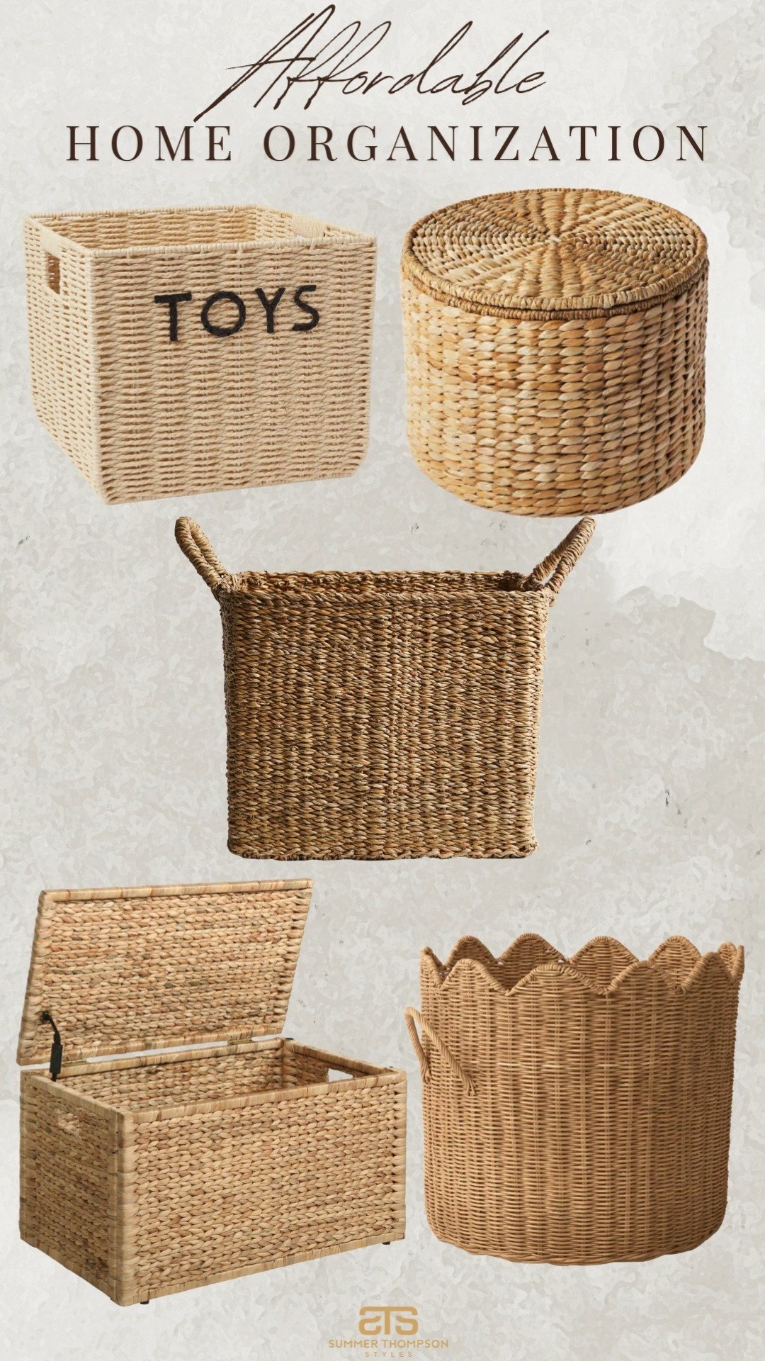 These baskets are perfect for organizing all different rooms in your house! 

Neutral basket wicker scalloped toys trending home decor organization finds 

#LTKSeasonal #LTKHome
