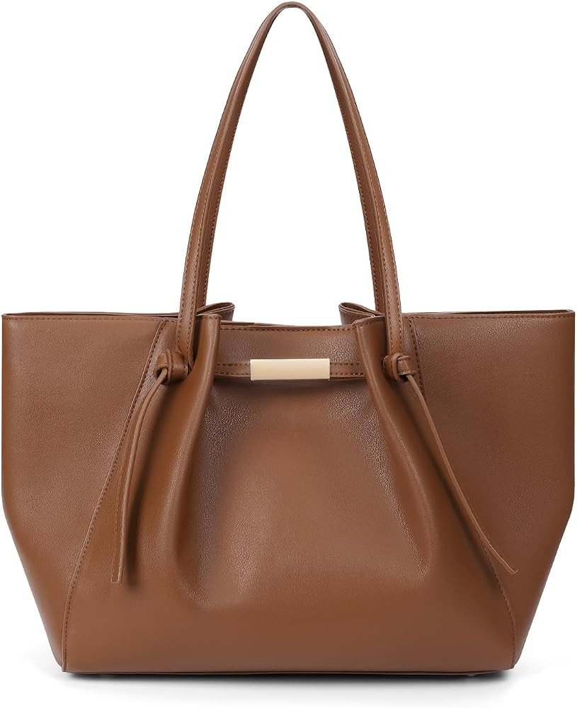 JQWSVE Faux Leather Tote Bag for Women Designer Shoulder Handbags Large Capacity Work Tote Bag Tr... | Amazon (US)