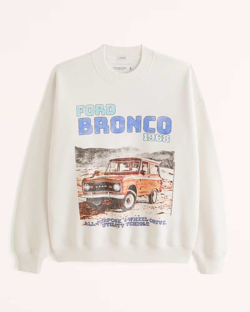 Men's Bronco Graphic Crew Sweatshirt | Men's Tops | Abercrombie.com | Abercrombie & Fitch (US)