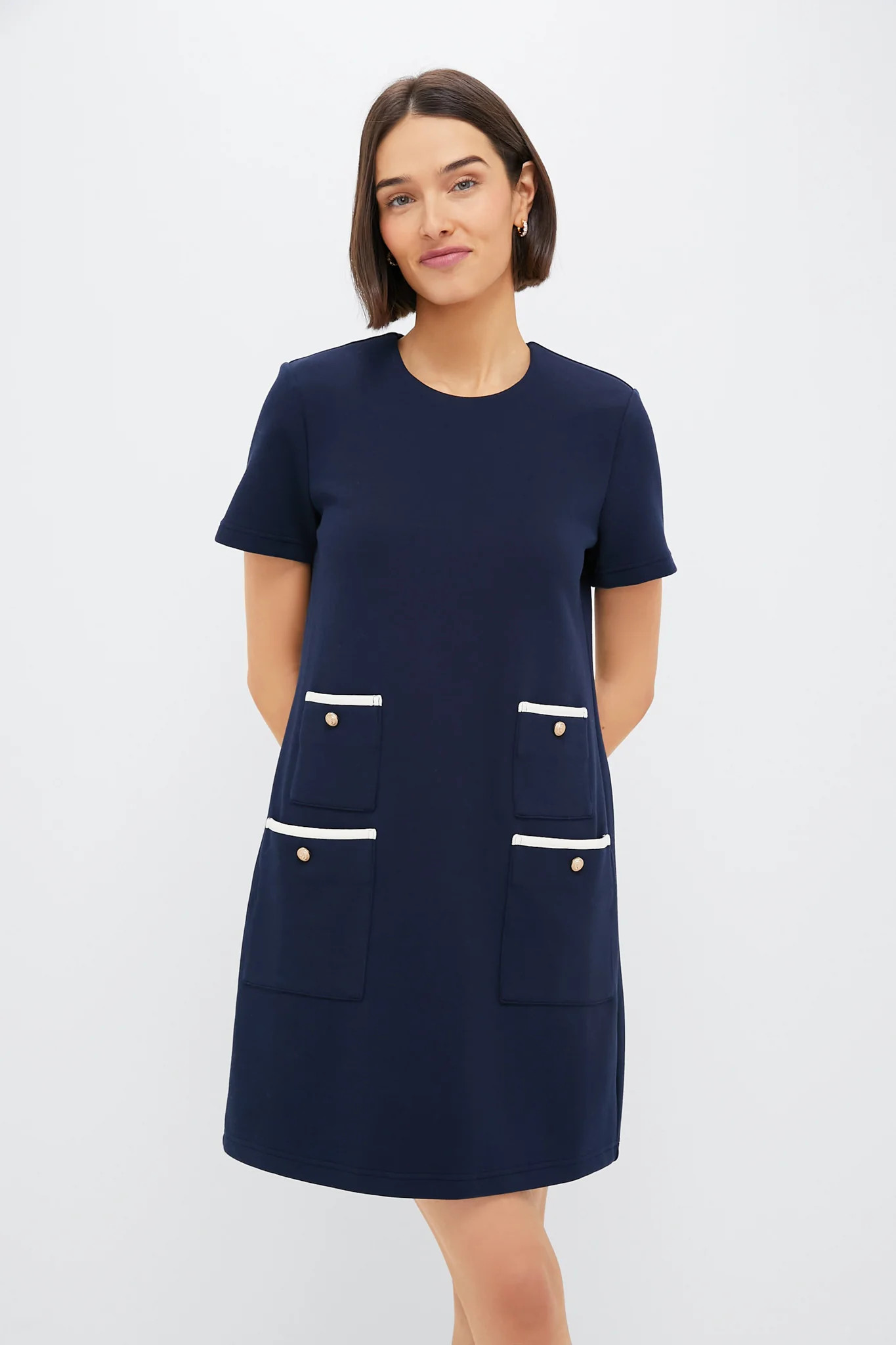 Navy Short Sleeve Francoise Dress | Tuckernuck (US)