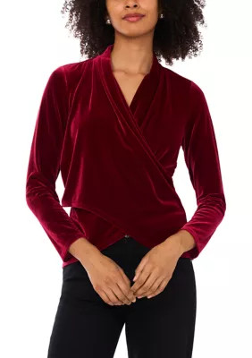 Vince Camuto Women's Petite Long Sleeve Wrap Top | Belk