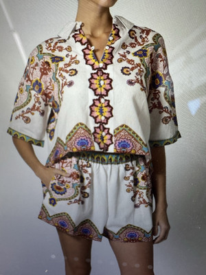 Womens Cleobella XS x small shirt shorts Malcolm Lagos set ladies print NWOT  | eBay | eBay US