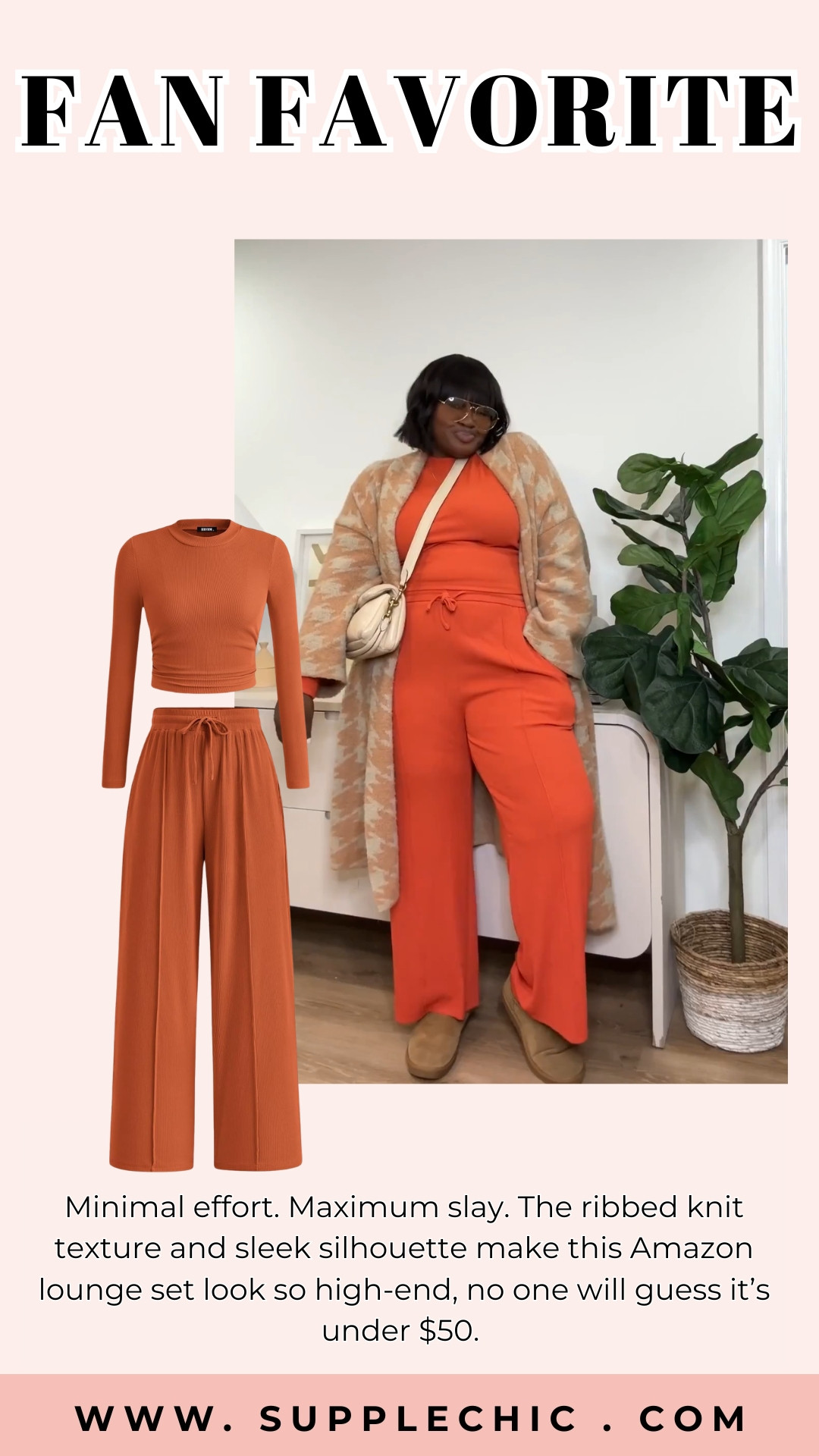 Nobody ever guesses this set is under $50. The ribbed texture adds depth, and the streamlined fit makes it feel luxe. #AmazonFashionFinds #TwoPieceSet #LoungeSetStyle #AffordableFashion #CapsuleWardrobe #WideLegPants 

 #LTKootd #LTKSeasonal #LTKMidsize
