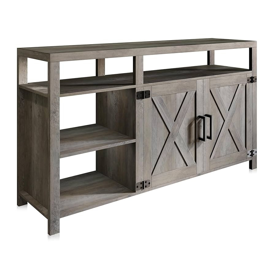 BELLEZE 58" TV Stand for TVs Up to 65", Modern Entertainment Center & TV Cabinet with Storage She... | Amazon (US)