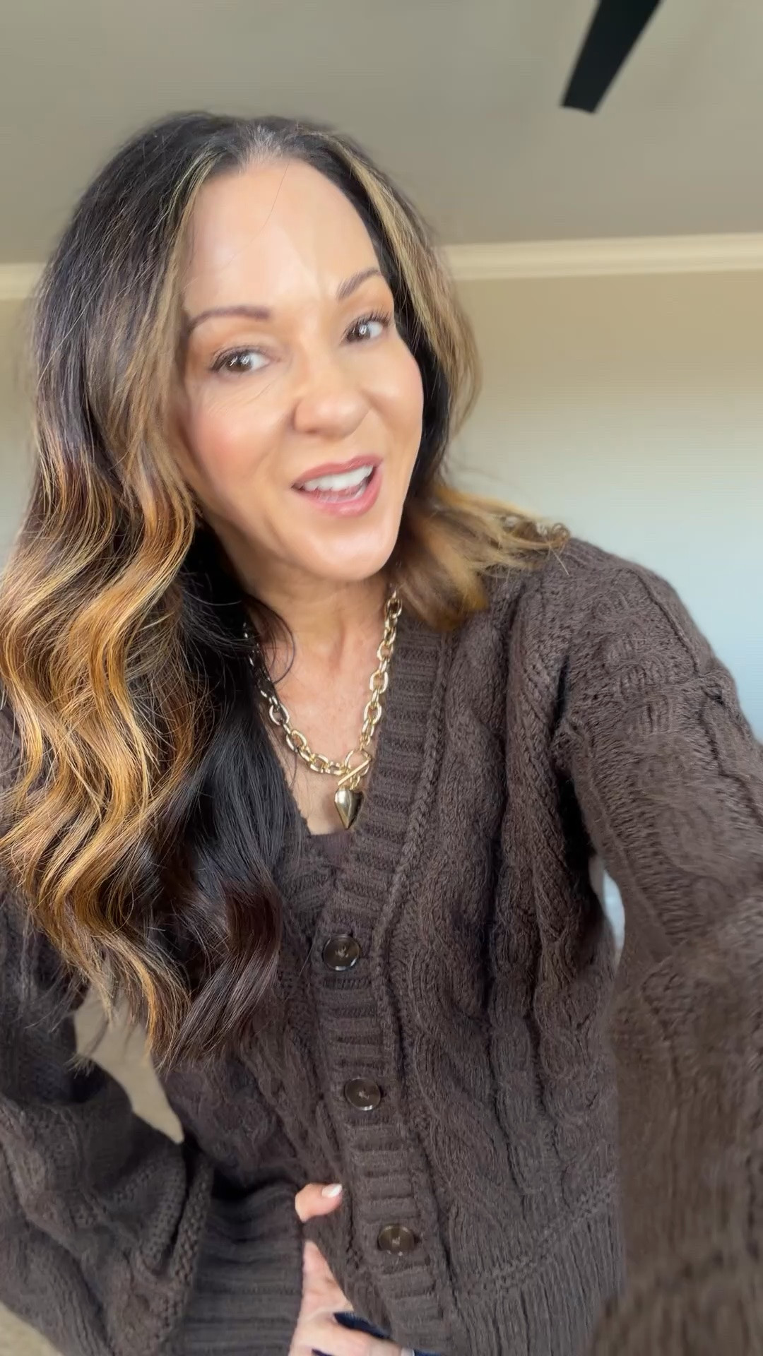 50% off, plus an additional 15% off! 
This chunky knit cardigan from LOFT is such a pretty fall layer! 🤎 The cable knit texture & chocolate brown color are perfect with jeans.

For reference: I’m 5’1”, 106 lbs. Wearing XXS. Unaltered.

LOFT cardigan, chunky knit cardigan, chocolate brown sweater, fall sweaters, petite fashion, fashion over 50, casual fall outfits, everyday style