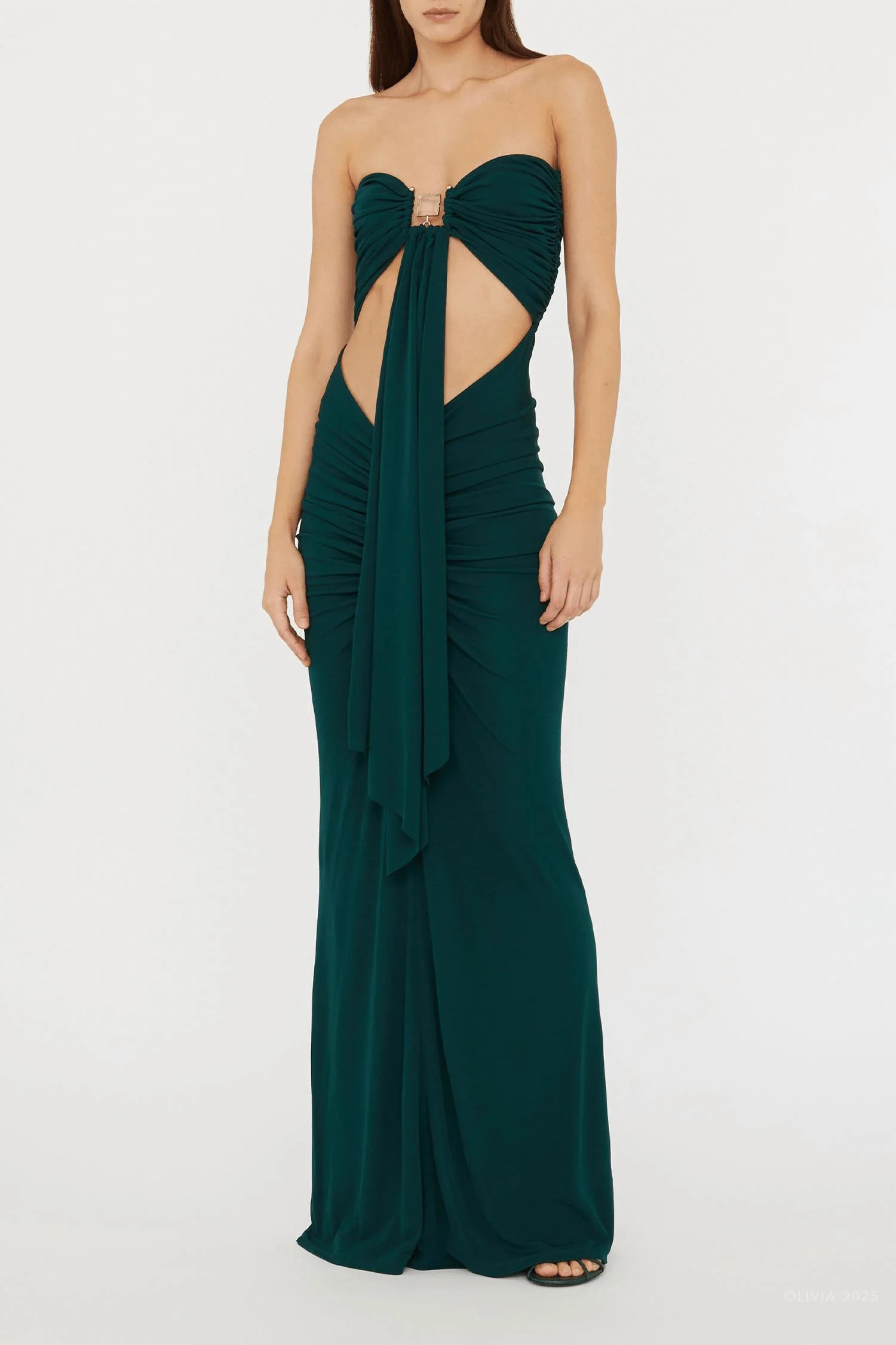 Bezel Quartz Disconnect Dress In Evergreen | Shop Simon