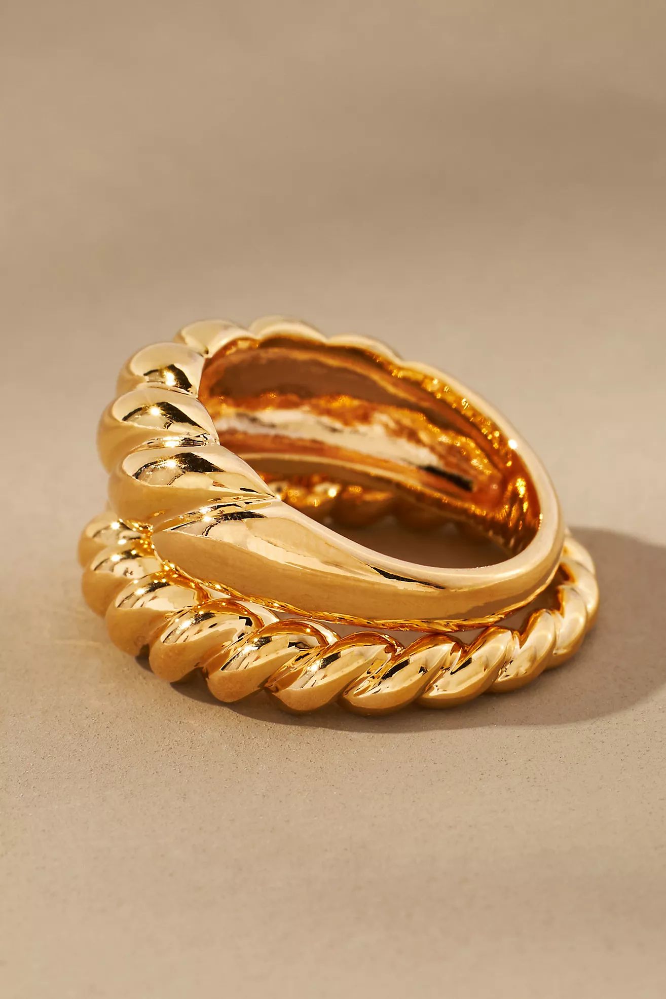Set of Two Croissant Stacker Rings | Anthropologie (US)