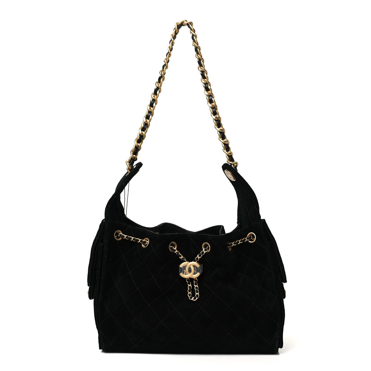 Suede Quilted Small Chanel 25 Handbag Black | FASHIONPHILE (US)