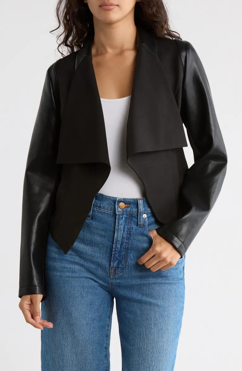 AREA STARS Amber Faux Leather Mixed Media Jacket | Nordstromrack | Nordstrom Rack
