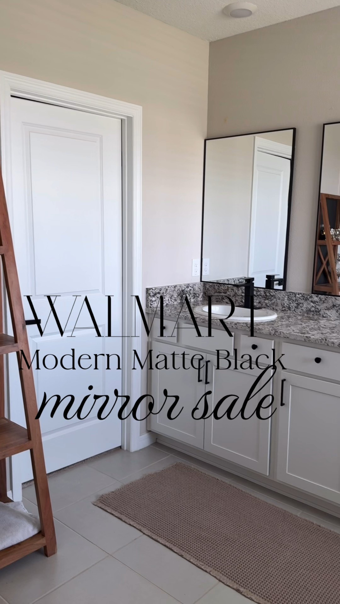 🖤Modern matte black mirror swap

Mirror sale! 

If you’re stuck with a builder-grade mirror… here are a few ideas👏

In our master I swapped ours for three matte black mirrors from Walmart and it instantly gave our bathroom a more modern, high-end feel. Each mirror was $46.99 each. 

It’s one of those small changes that makes the whole room feel different.


#MatteBlackMirror #WalmartFinds #BuilderGradeGlowUp #ModernBathroomStyle #DIYBathroomUpdate #HighEndLookForLess 

#LTKSaleAlert #LTKHome
