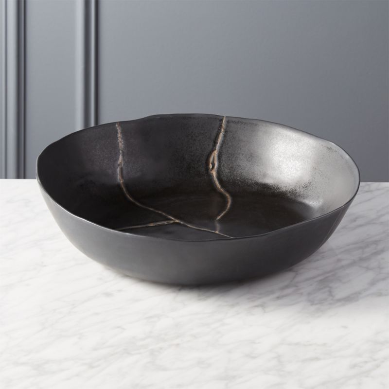 Mend Metallic Black Serving Bowl + Reviews | CB2 | CB2