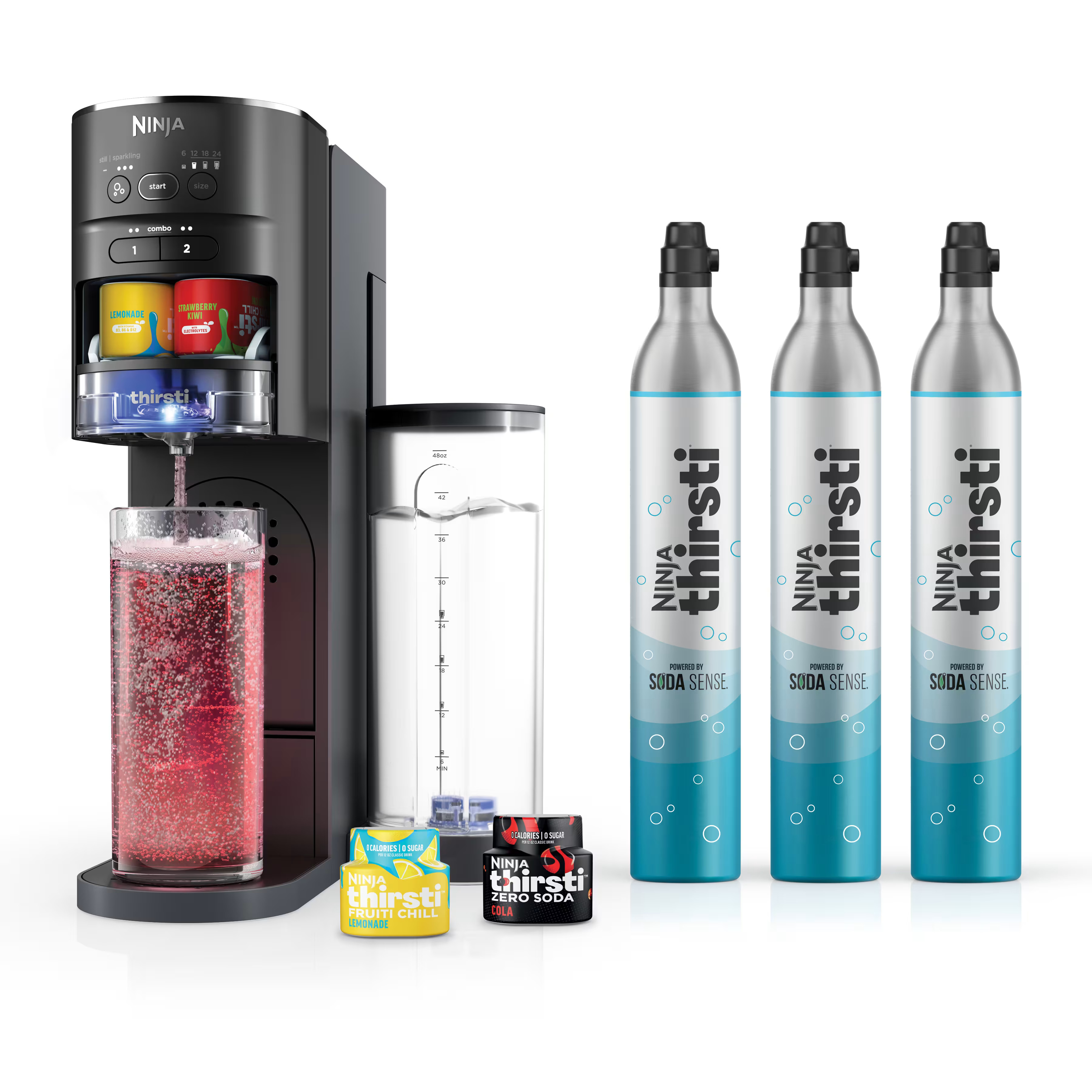 Ninja Thirsti Drink System CO2 Bundle | WC1001B | Black | Ninja Kitchen