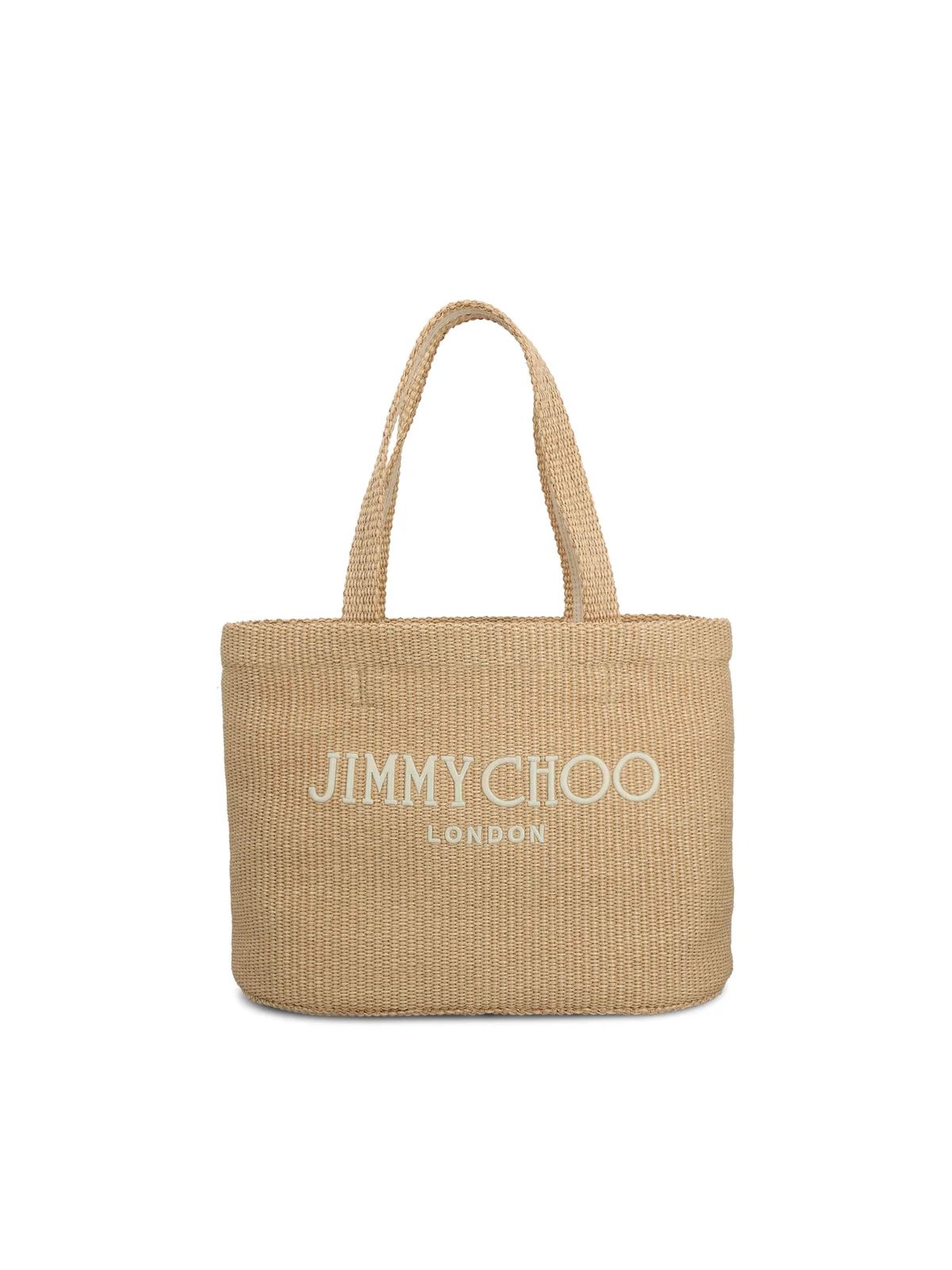 Jimmy Choo Logo Embroidered Woven Tote Bag | Cettire Global