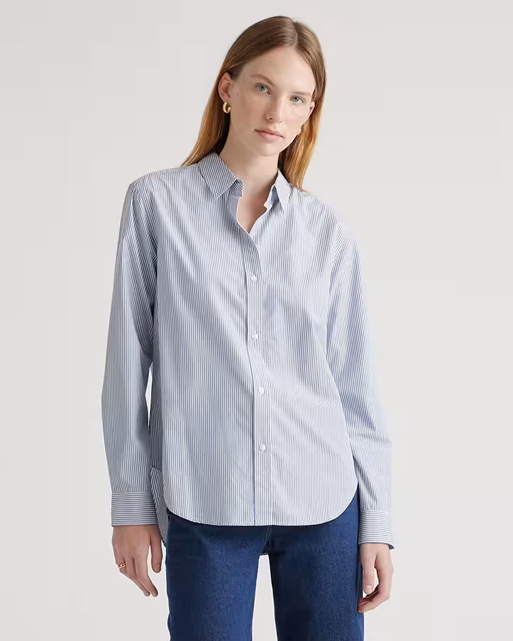 100% Organic Cotton Poplin Long Sleeve Shirt | Quince