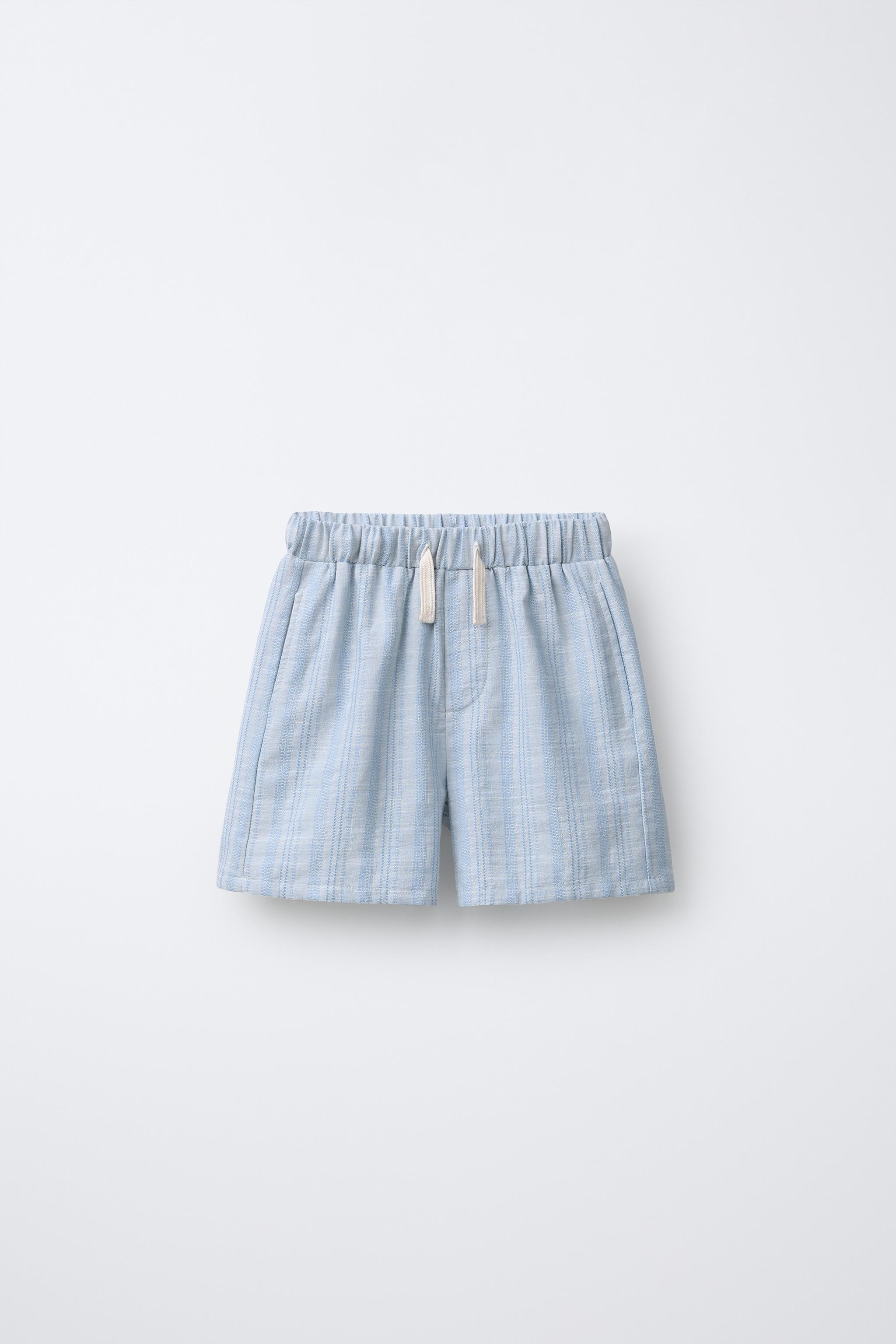 STRIPED SHORTS WITH COTTON AND LINEN | Zara US