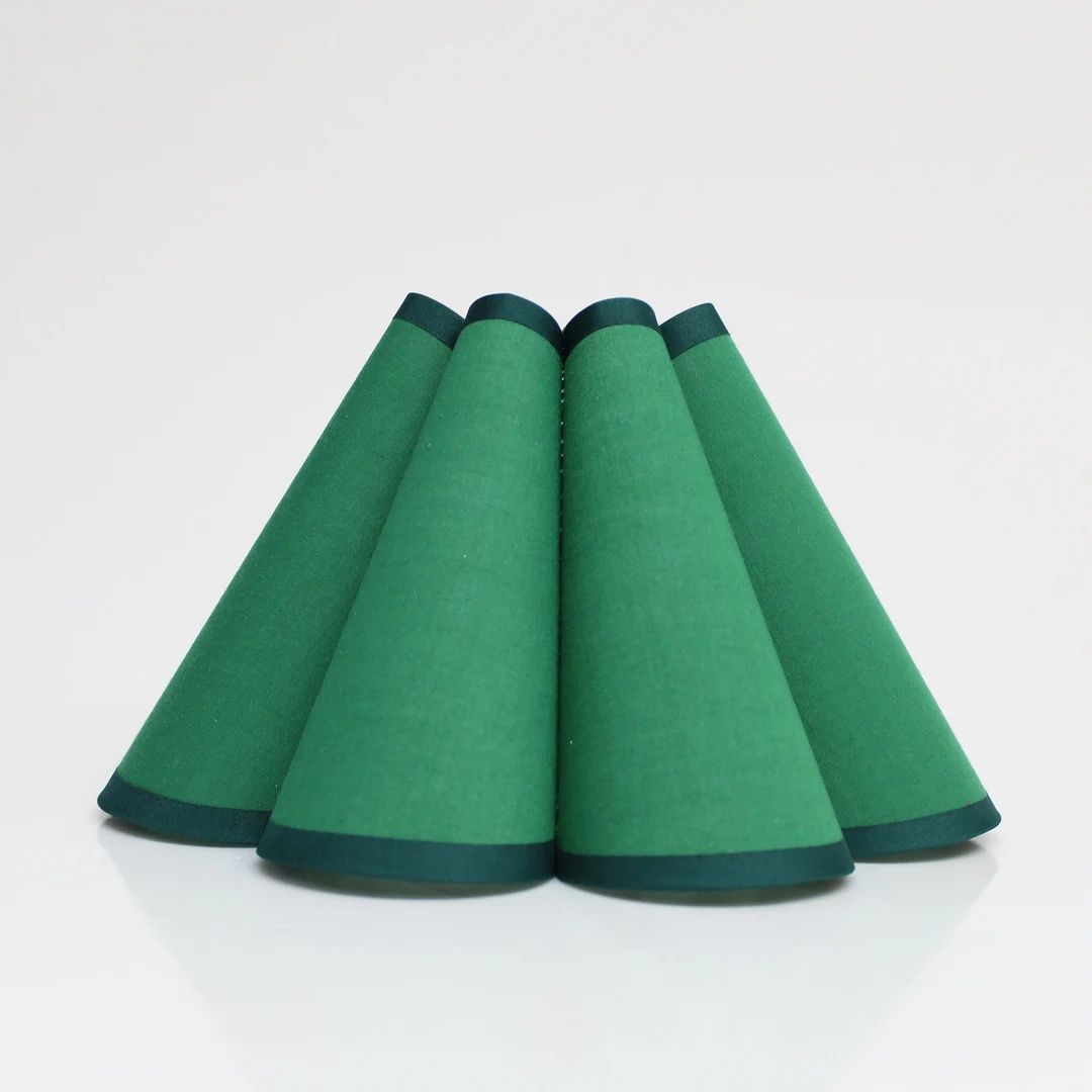 Duzy Handmade Dark Green Ins High Quality Fabric and Acrylic Pleated Decoration Creative Lamp Sha... | Etsy (US)