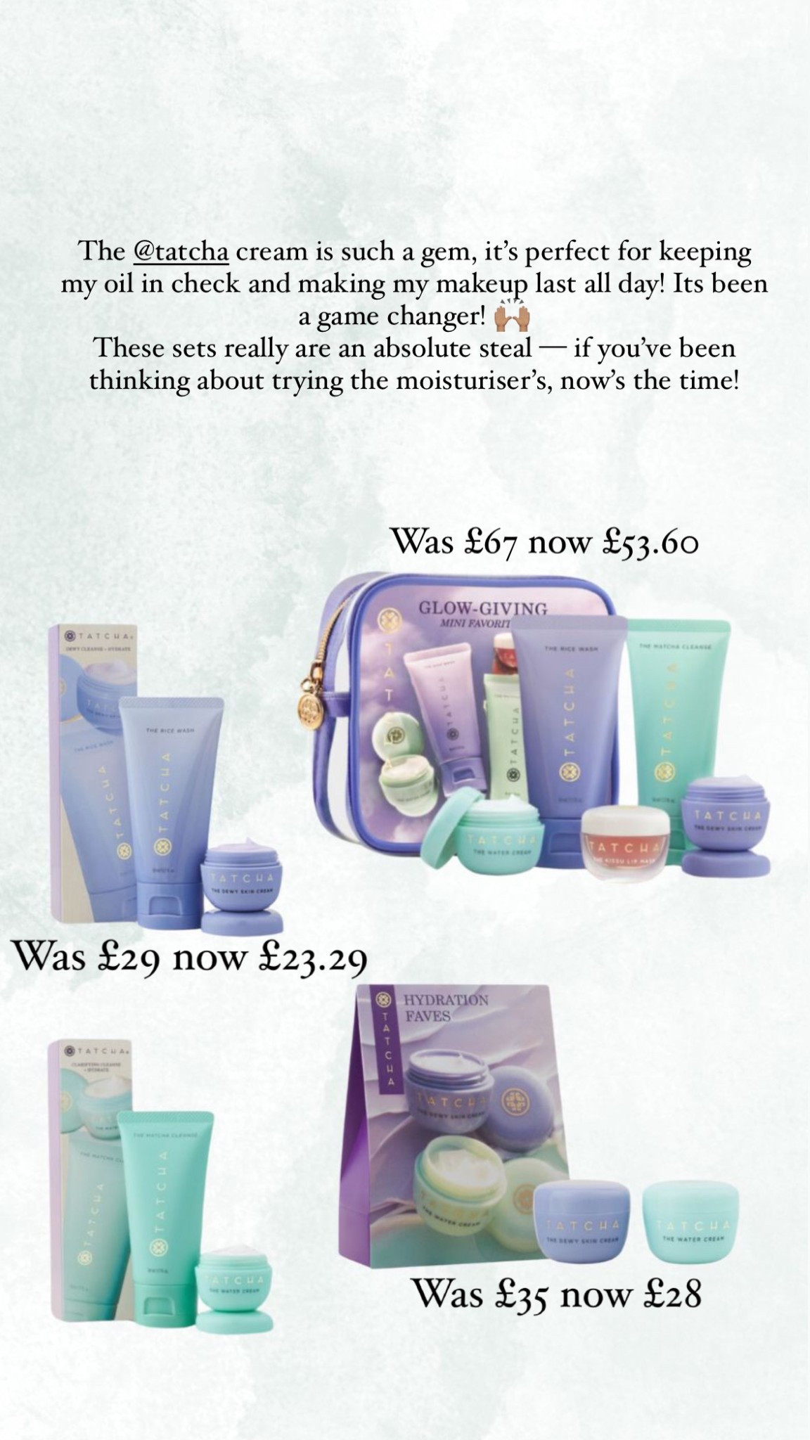 The @tatcha cream is such a gem, it's perfect for keeping my oil in check and making my makeup last all day! Its been a game changer! (
These sets really are an absolute steal — if you've been thinking about trying the moisturiser's, now's the time! 

#eidgifts

#LTKbeauty #LTKsale #LTKgiftguide