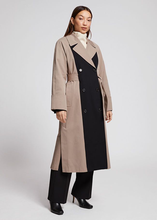 Relaxed Double-Breasted Trench Coat | Beige Coat Coats | Black Coat Coats | Spring Coat Outfits |  | & Other Stories US