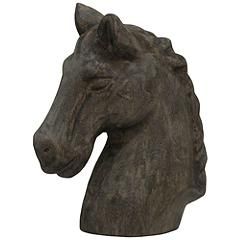 Native Horse 10in X 5in X 12in Natural Wood Table Top Carved Sculpture | www.lampsplus.com | Lamps Plus