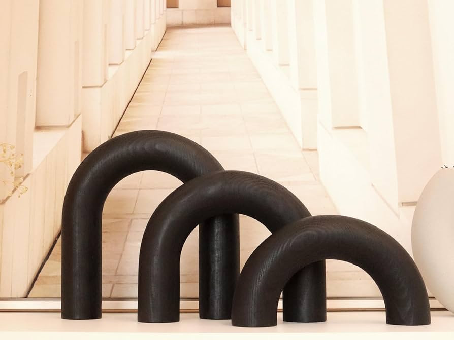 HMASYO 3Pcs Wood Arch Decorative Objects, Coffee Table Decor, Shelf Decor Aesthetic, Neutral Home... | Amazon (US)