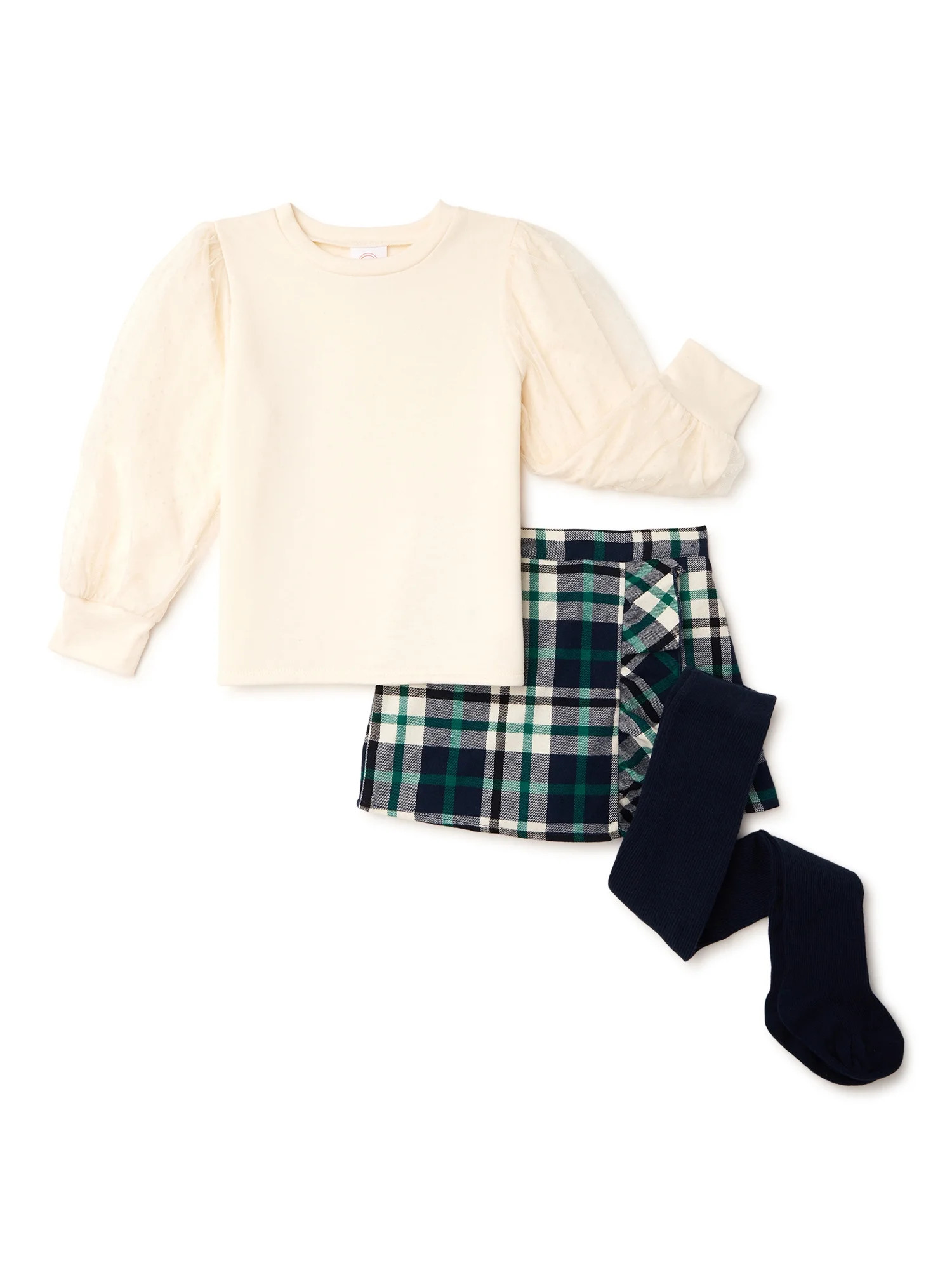 Wonder Nation Baby and Toddler Girls’ Skirt Set, 2-Piece Set, Sizes 12M-5T | Walmart (US)