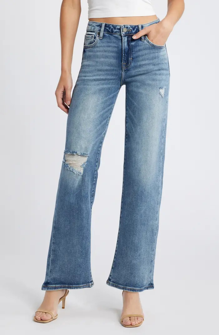 HIDDEN JEANS Ripped Straight Leg Jeans | Nordstrom | Nordstrom