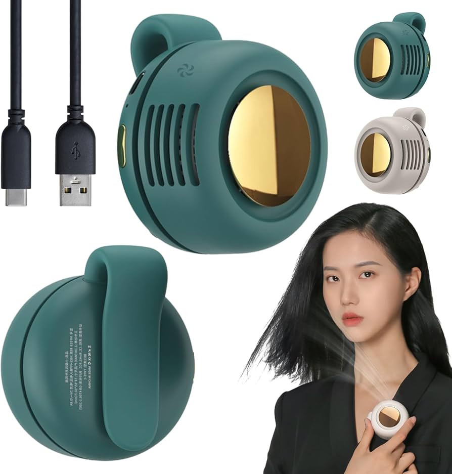 Portable Silent Mini Bladeless Fan Clip On - 900mAh USB-C Rechargeable, 3 Speeds Hands-Free Neck ... | Amazon (US)