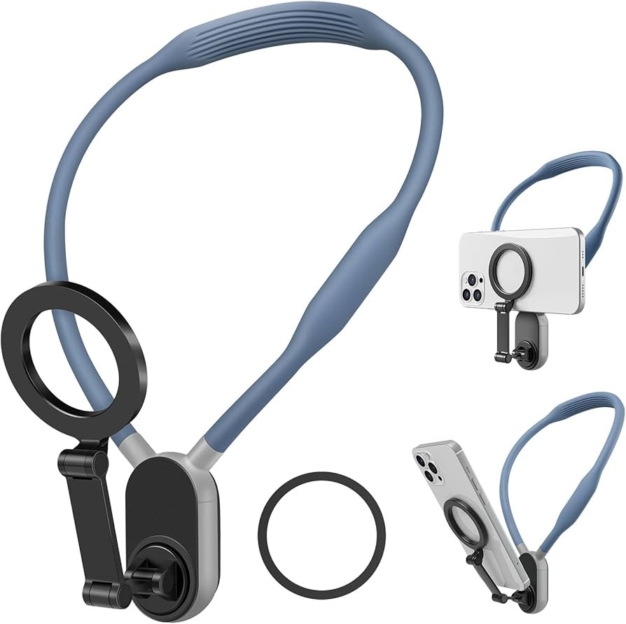 Magnetic Neck Cell Phone Holder, Neck Phone Holder POV/Vlog Selfie Mount, Hand Free Phones Neck H... | Amazon (US)