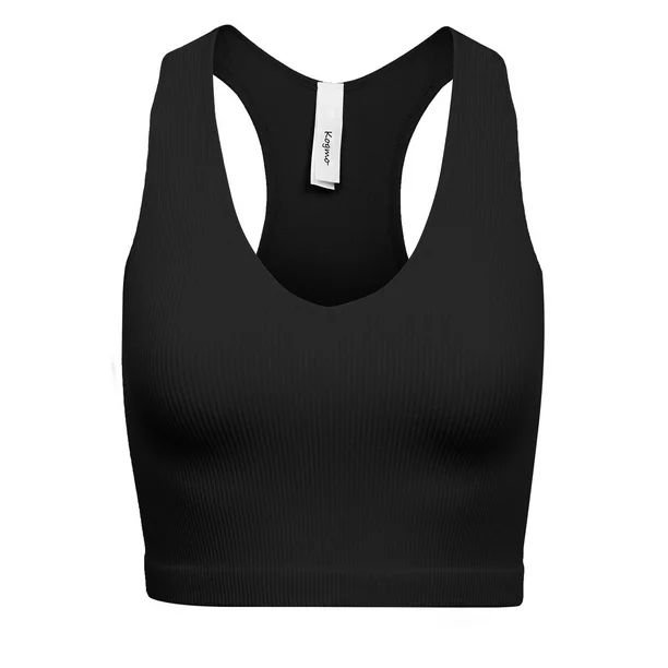 KOGMO Womens Ribbed Racerback Crop Tank Top | Walmart (US)