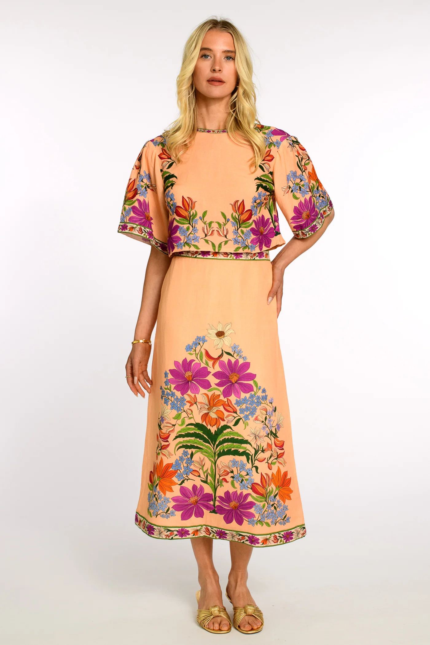 Mila Skirt in Tapestry Peach | Elizabeth James The Label