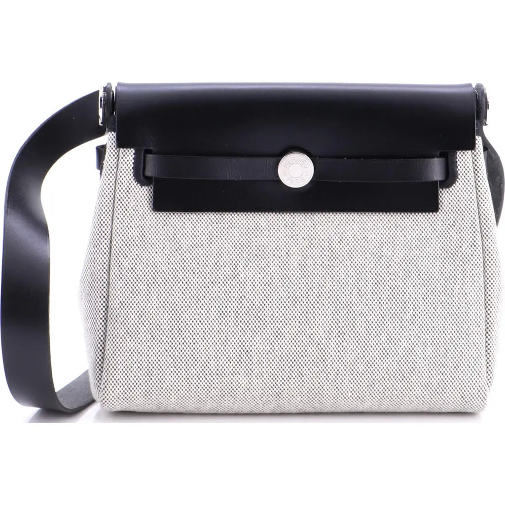 Pre-Owned Hermes Herbag Zip Toile and Leather 20 in Black at Nordstrom, Size X-Small | Nordstrom