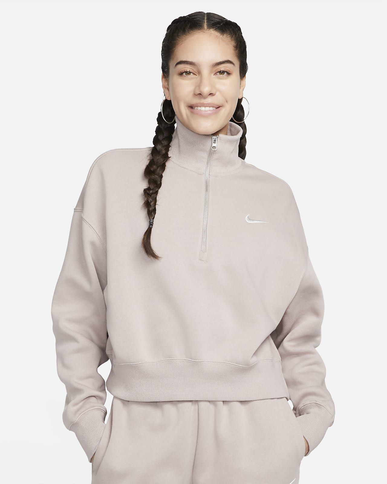 Women's Oversized 1/2-Zip Crop Sweatshirt | Nike (US)