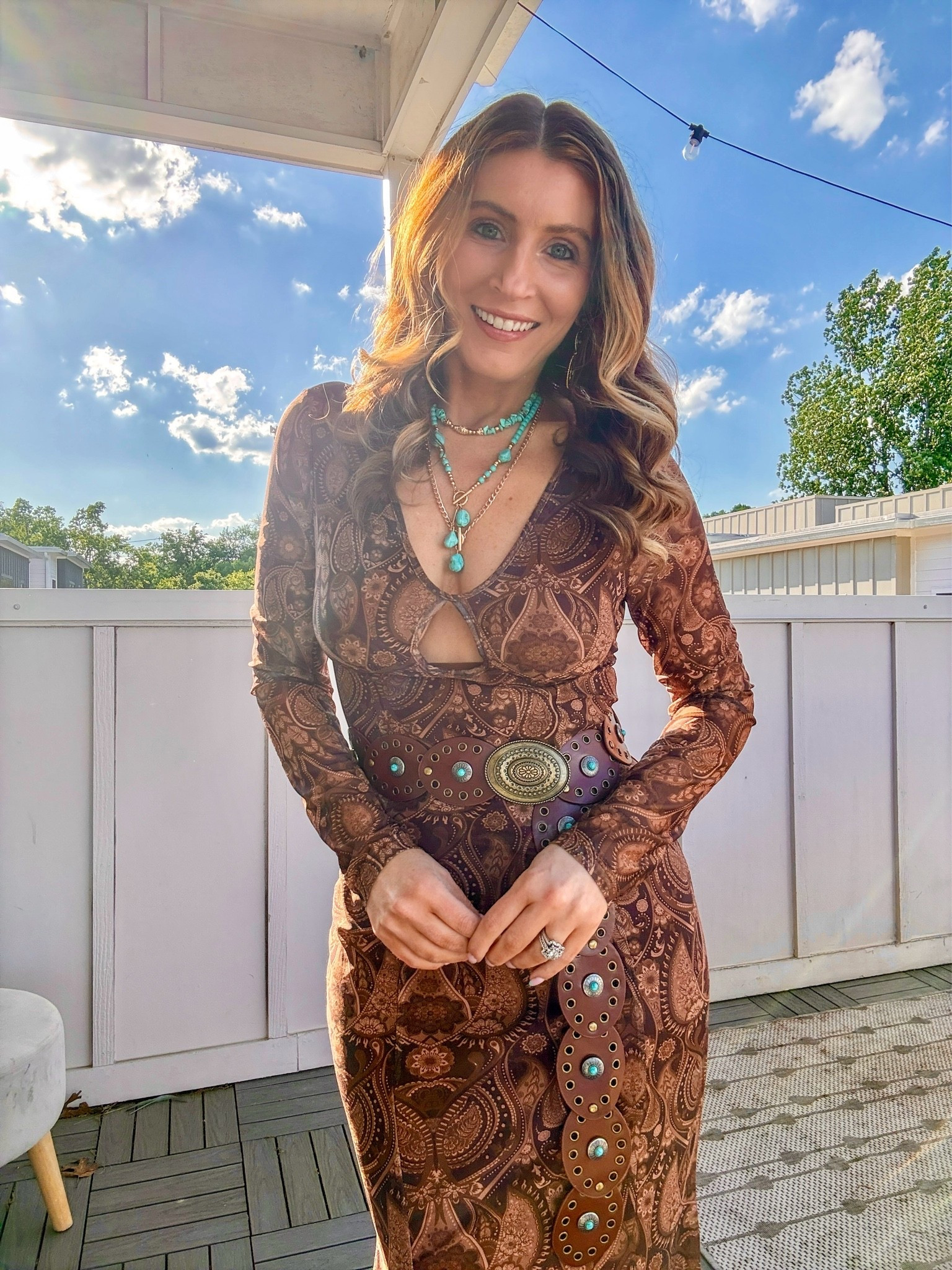 What I wore out in Nashville!

Amazon long sleeve paisley print maxi Dress (size medium)
Amazon turquoise jewelry
Amazon western belt

Date night outfit, Amazon outfit, Nashville outfits, country concert outfit, western outfit, rodeo outfit, western fashion, what to wear to a festival, Amazon outfit

#LTKootd #LTKSaleAlert #LTKSeasonal