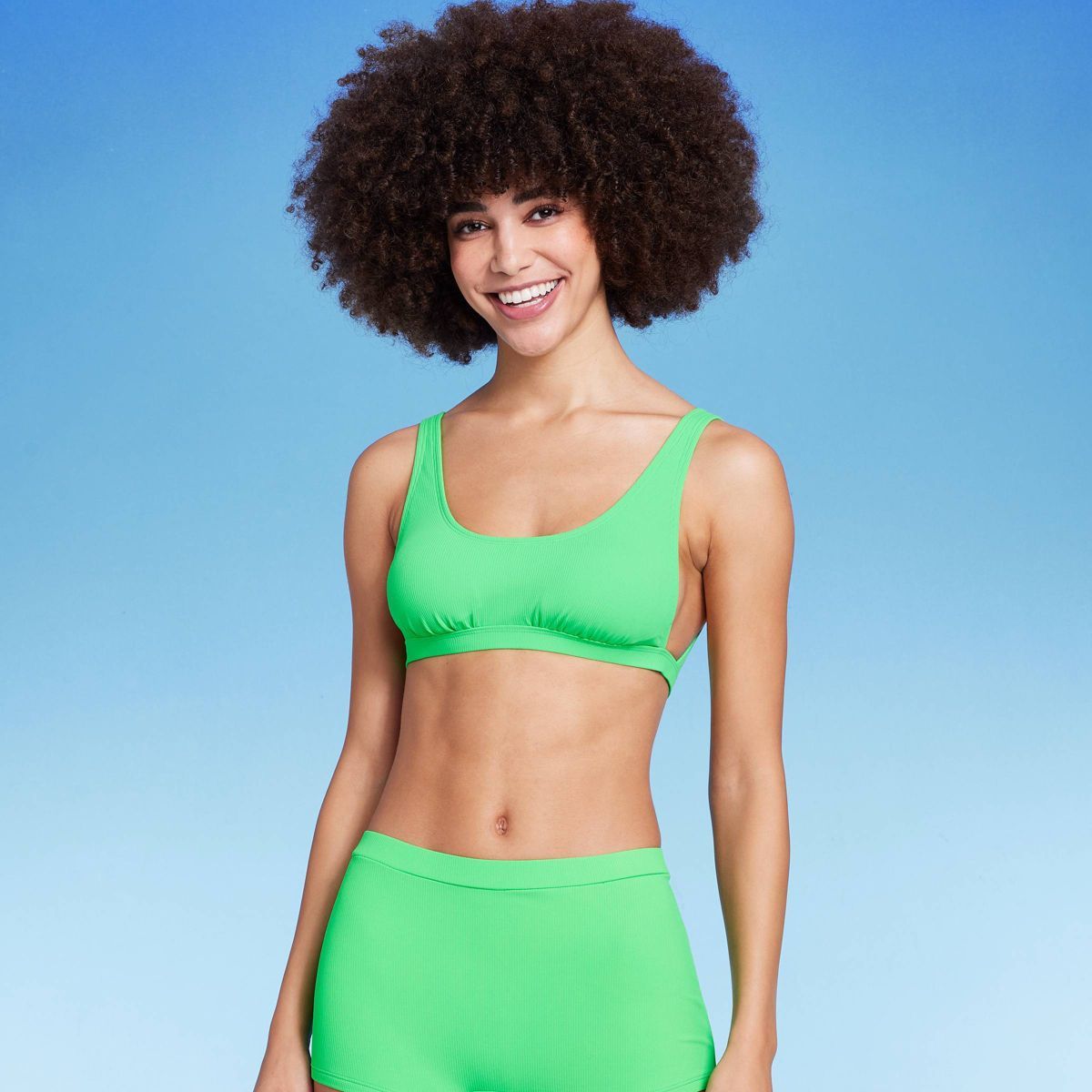 Women's Ribbed Scoop Bralette Bikini Top - Wild Fable™ | Target