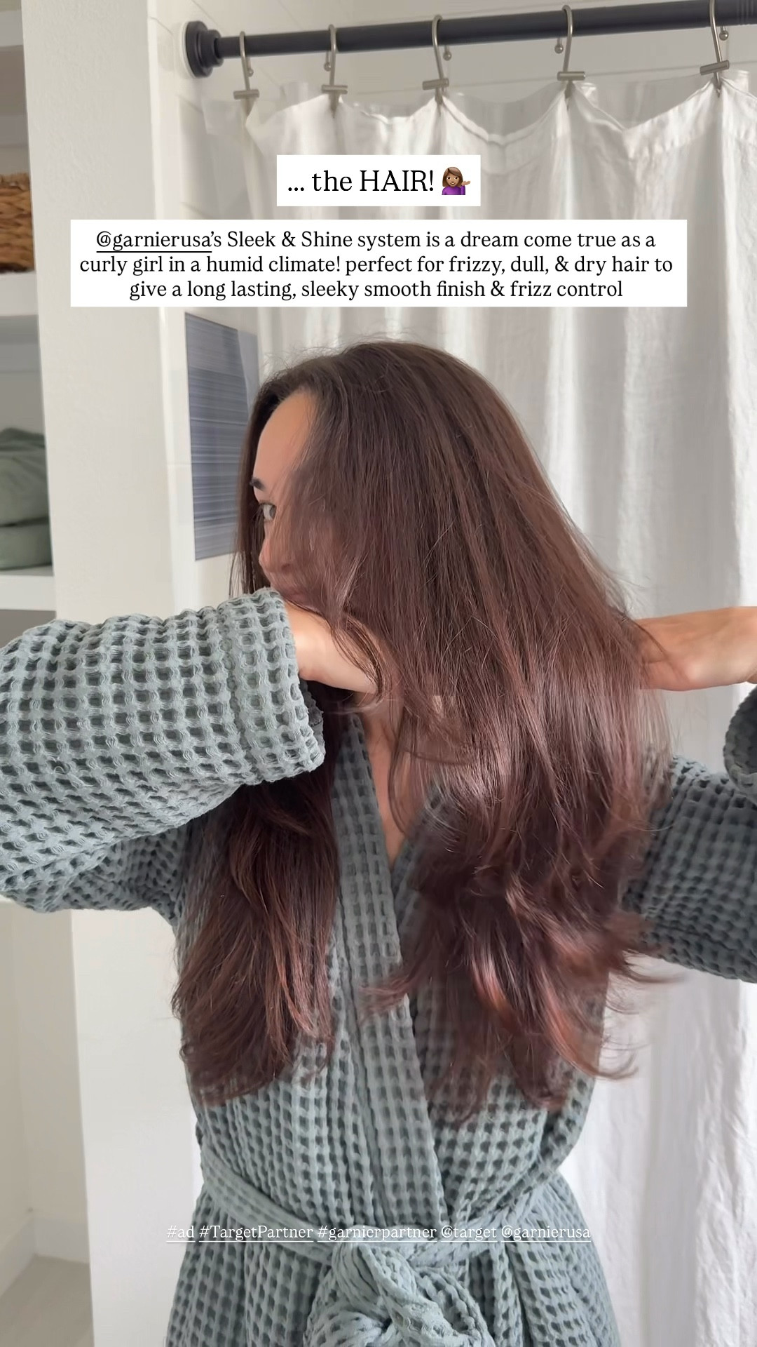@garnierusa's Sleek & Shine system is a dream come true as a curly girl in a humid climate! perfect for frizzy, dull, & dry hair to give a long lasting, sleeky smooth finish & frizz control @Target #TargetPartner #garnierpartner #ad 

#LTKBeauty #LTKgrwm #LTKmorningroutine