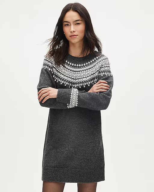 Collection embellished Fair Isle sweater-dress in vintage wool blend | J. Crew US