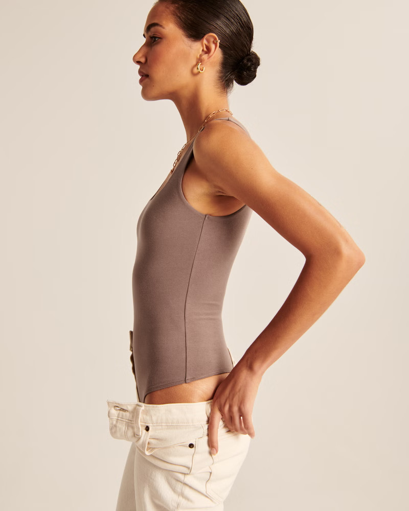 Cotton Seamless Fabric Tank Bodysuit | Abercrombie & Fitch (US)