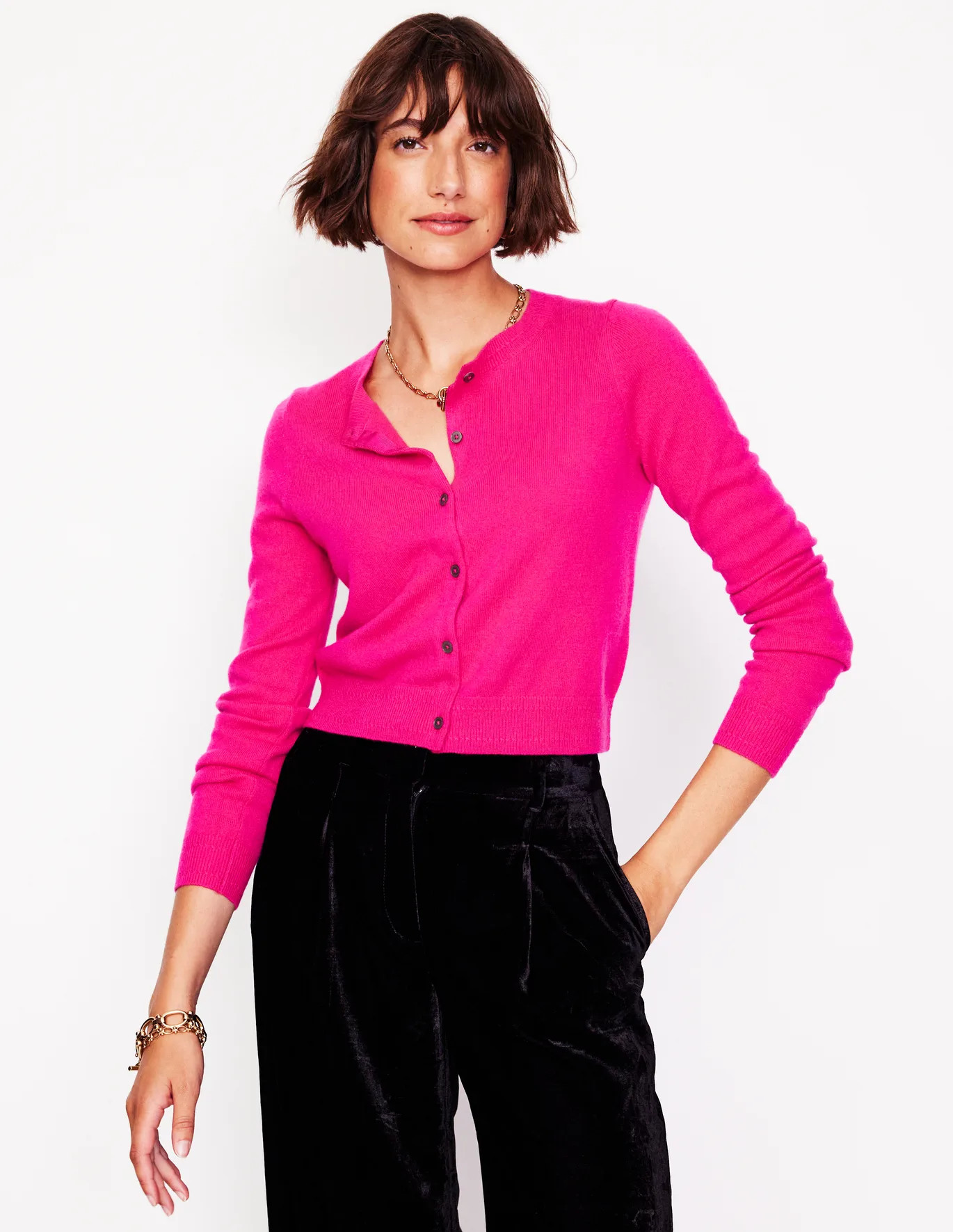Eva Cashmere Cropped Cardigan | Boden (US)