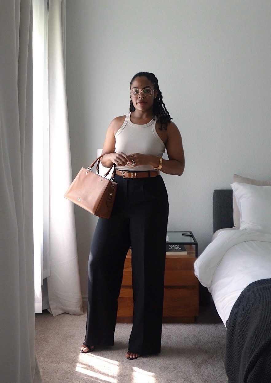 This is such an elevated fall transitional outfit. Just add a cardigan and you’d have a nice office outfit too. These dress pants are under $100 and fit so well! If you’re curvy with a flatter stomach these are the ones to get!

#LTKWorkwear #LTKStyleTip