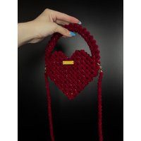 Handmade Velvet Beaded Heart Bag Red Evening Clutch | Etsy (US)