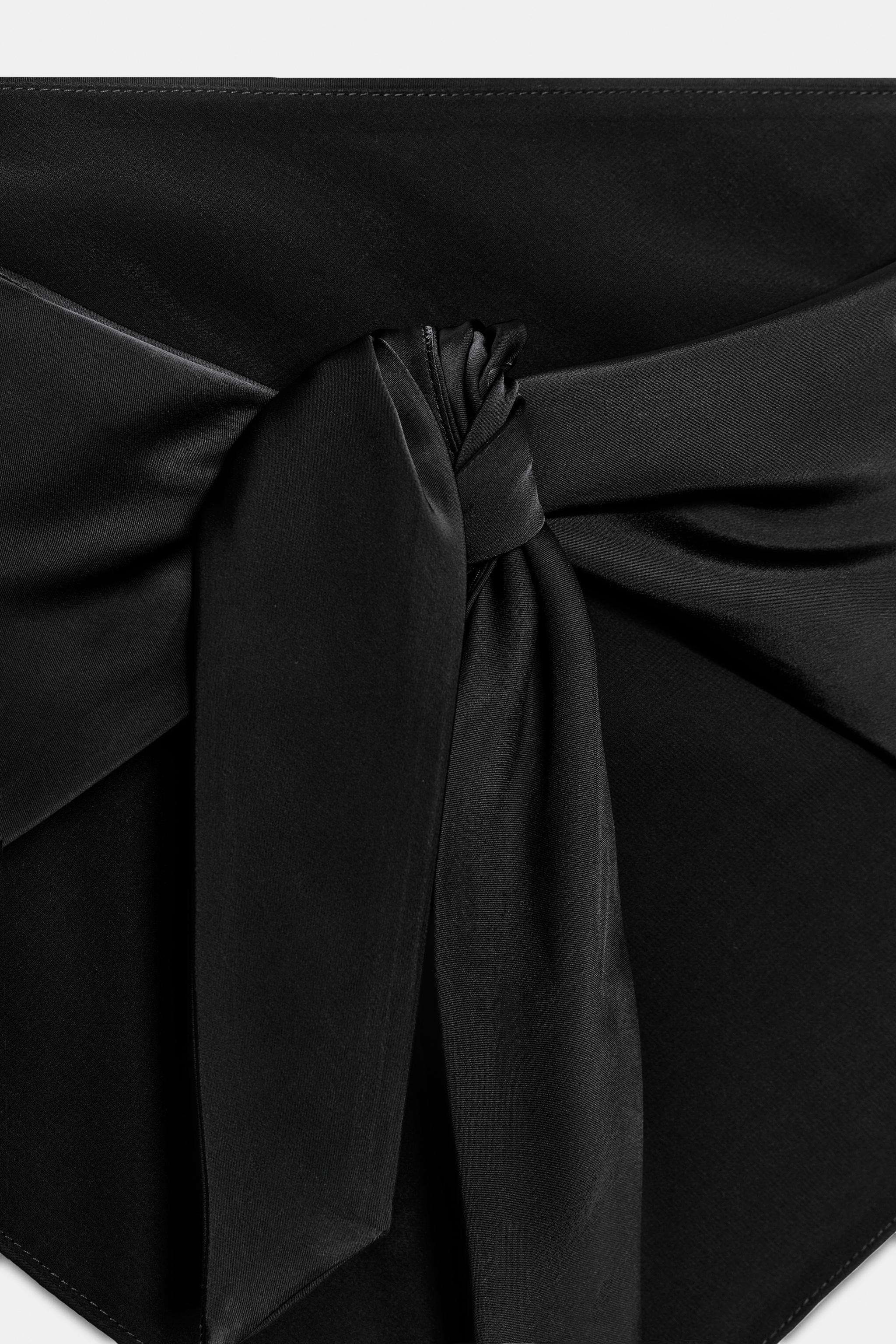 SATIN EFFECT TIE BANDEAU TOP | Zara US