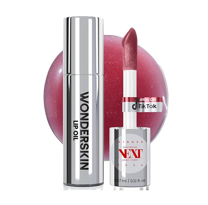Wonderskin Lip Oil Rehab Serum - Tinted Lip Oil, Hydrating, Moisturizing, and Non-Sticky Deep Red... | Amazon (US)