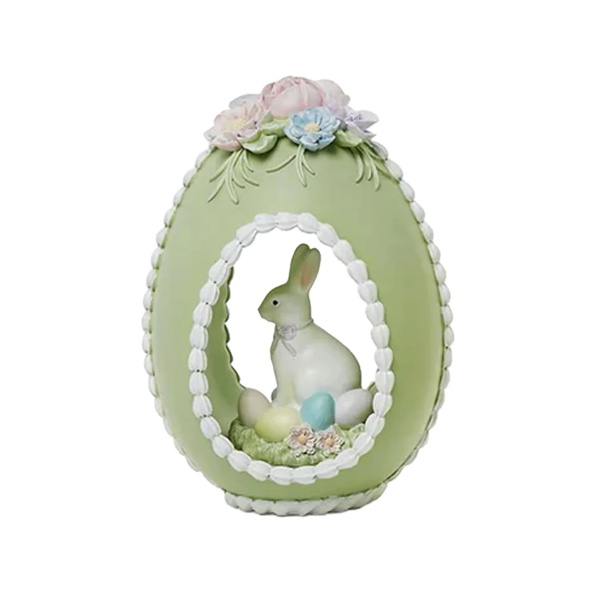 Easter Sugar Egg with Bunny Hand-Painted Decor | Over The Moon