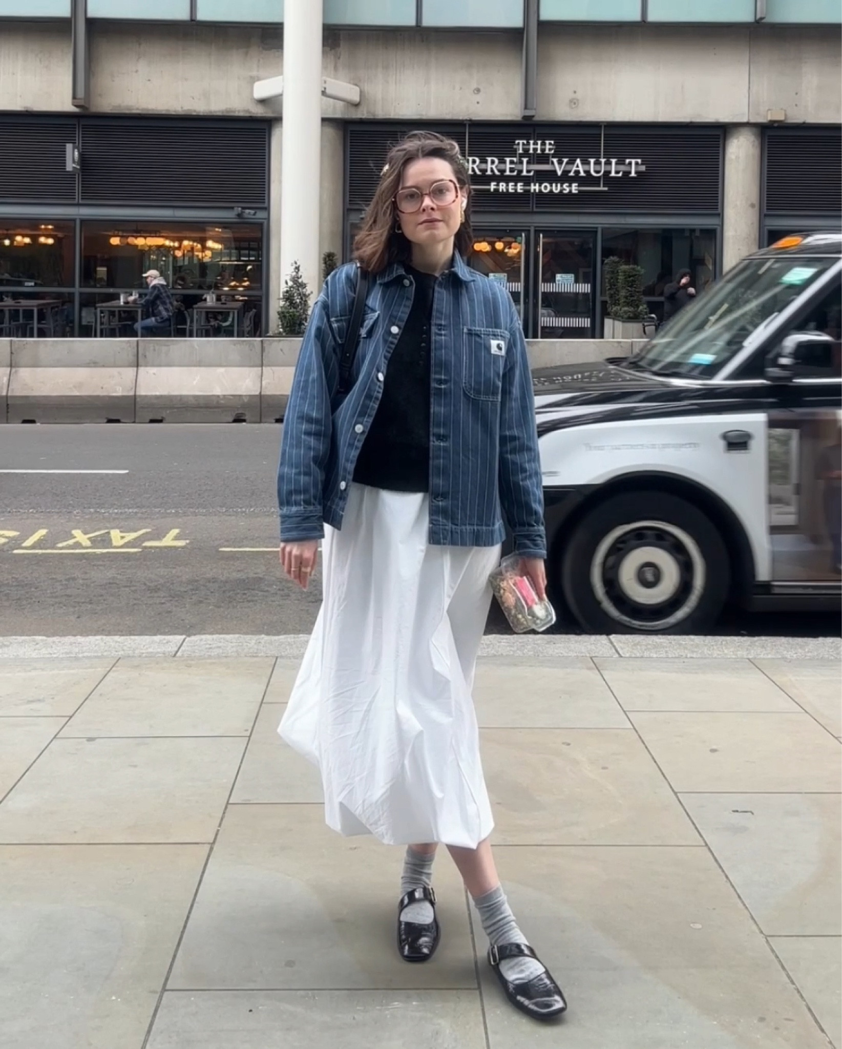 Carhartt wip, Zara, Sezane, Polene, Arket, Asos, Stradivarius, Cos, transitional outfit, transitional style, spring outfit, spring fashion, denim jacket, pinstriped jacket, white maxi skirt, bubble skirt, black jumper, ballet flats, spring outfits, outfit ideas

#LTKstyletip #LTKeurope #LTKSeasonal