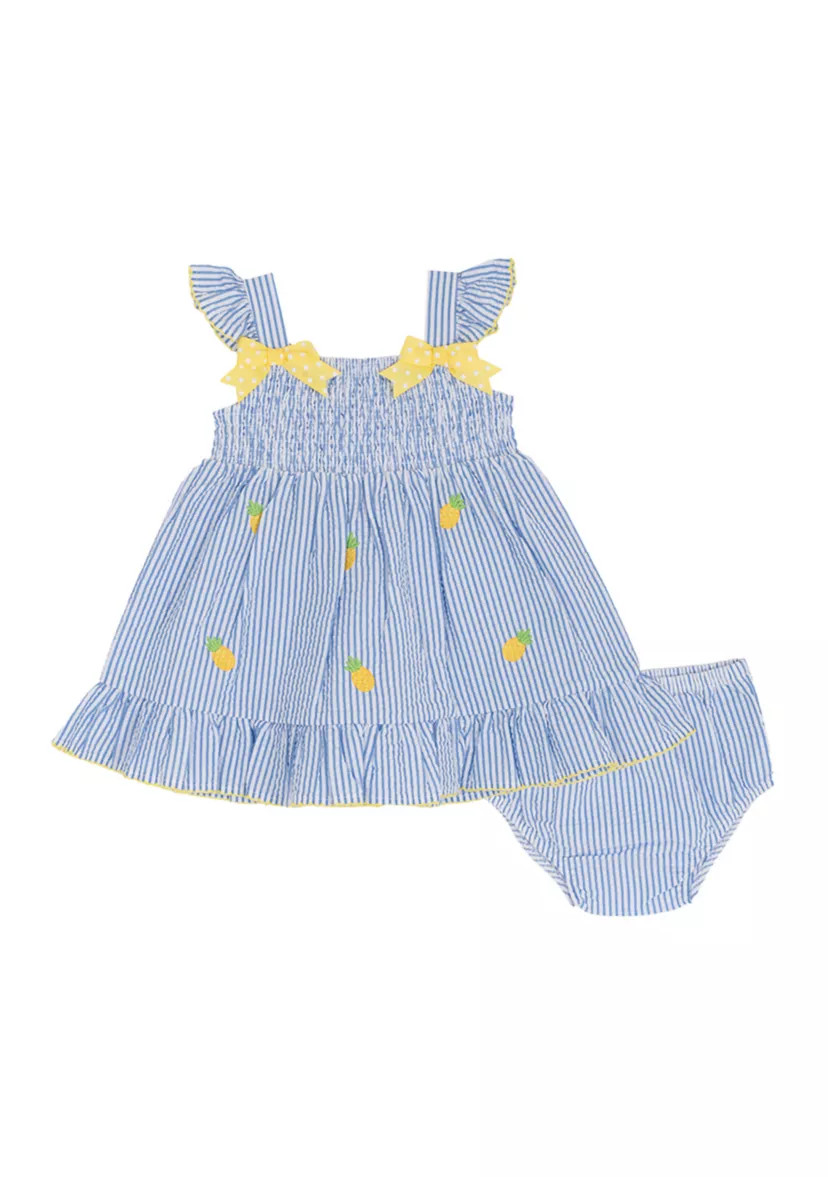 Baby Girls Pineapple Seersucker Dress | Belk