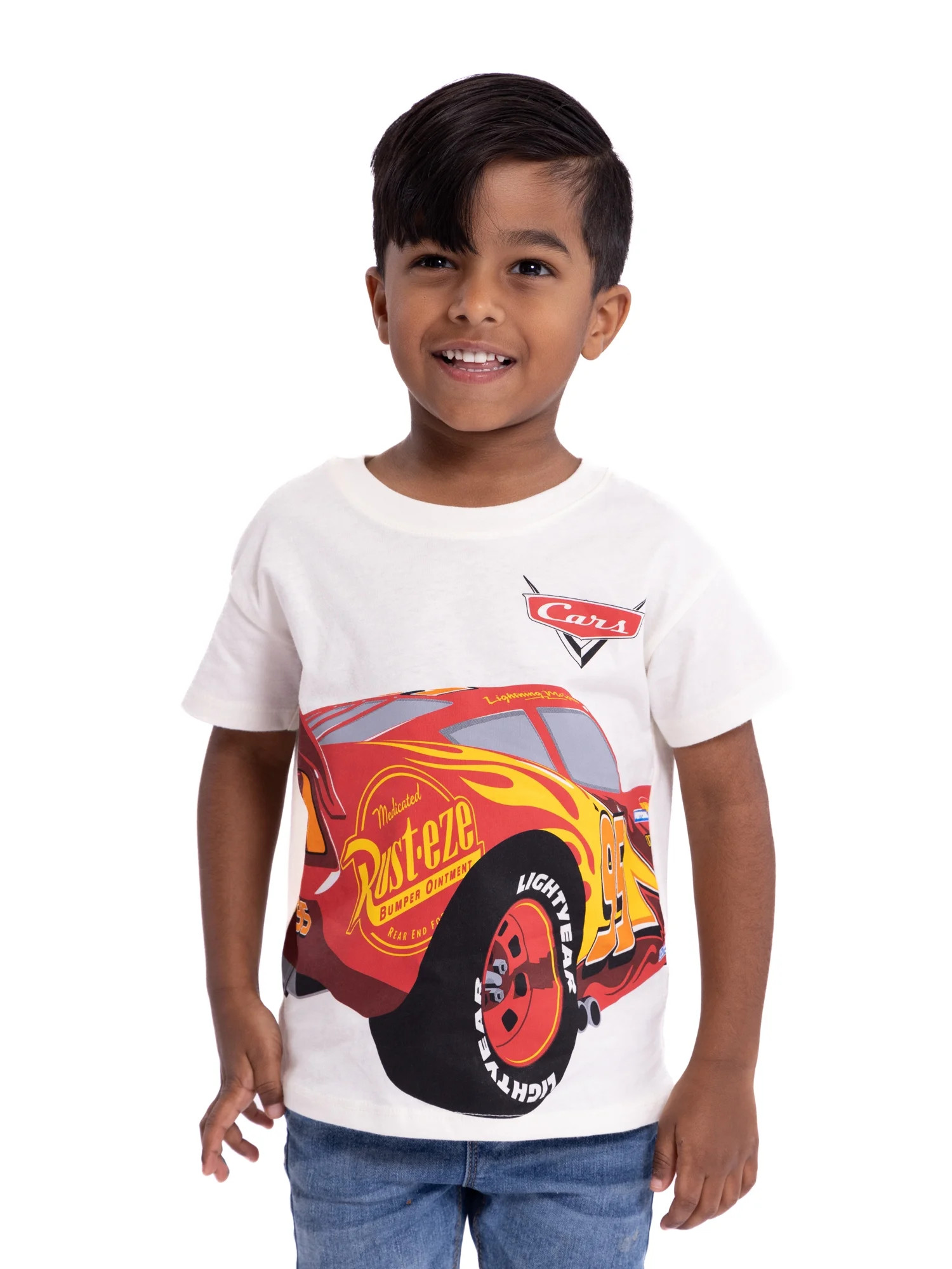 Disney Cars Toddler Boys Lightning McQueen Short Sleeve Crewneck T-Shirt, Sizes 12M-5T | Walmart (US)